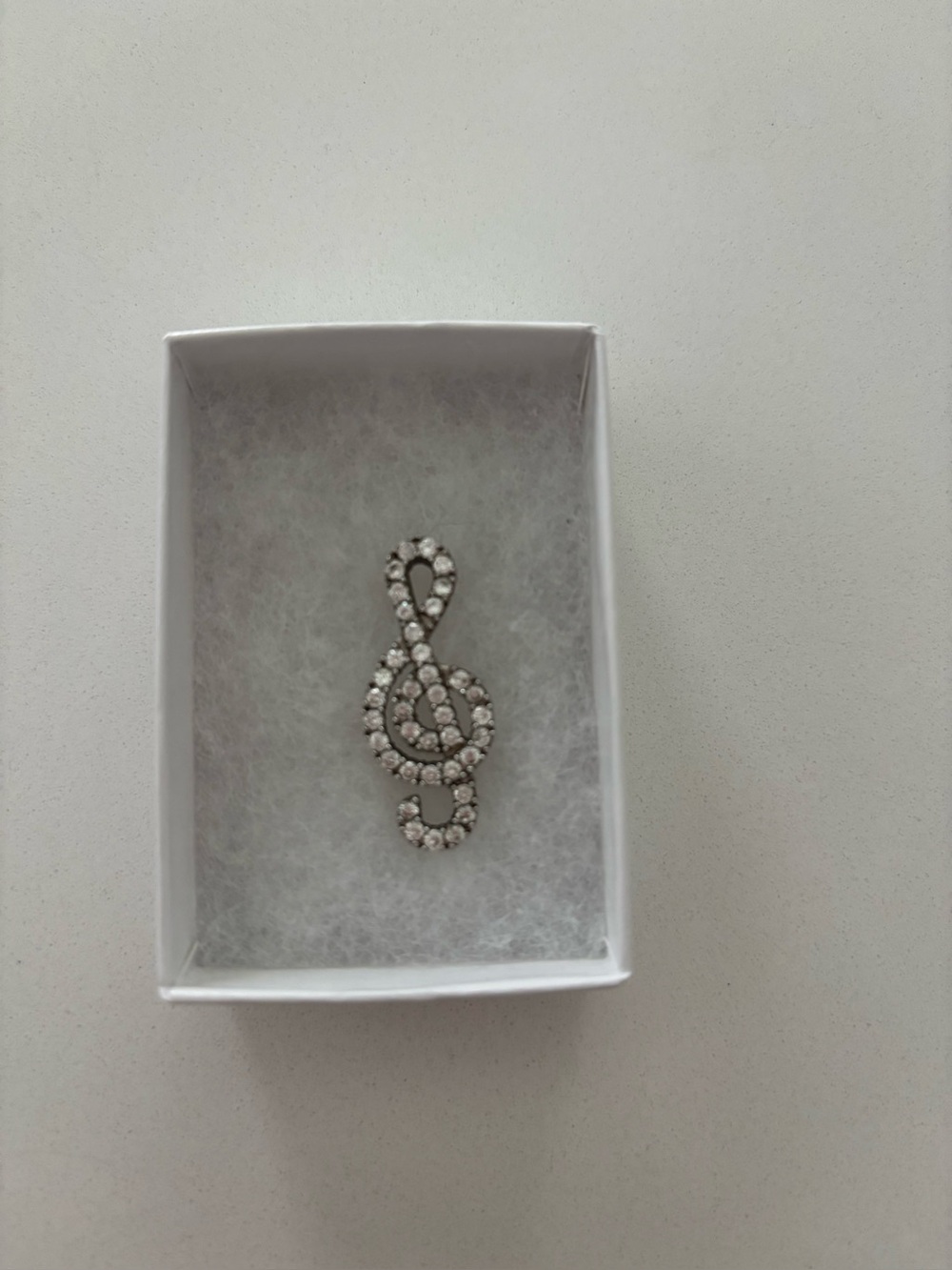 Crystal Treble Clef Pendant Silver 925
